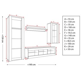 ExtremeFurniture Open SET4 Meuble TV, Carcasse en Blanc Mat/Façade en Blanc Mat + LED Multicolores avec télécommande