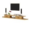 FPIGSHS Console Multimédia Murale Asymétrique, Étagère TV Flottante, Étagère Murale, Meuble TV/étagère Audio et Vidéo 160cm a