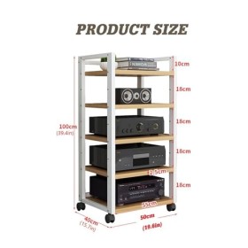 Armoire multimédia AV à 5 niveaux, armoire de support multimédia audio-vidéo, tour de support audio stéréo parfaite for les l