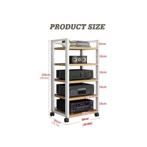 Armoire multimédia AV à 5 niveaux, armoire de support multimédia audio-vidéo, tour de support audio stéréo parfaite for les l