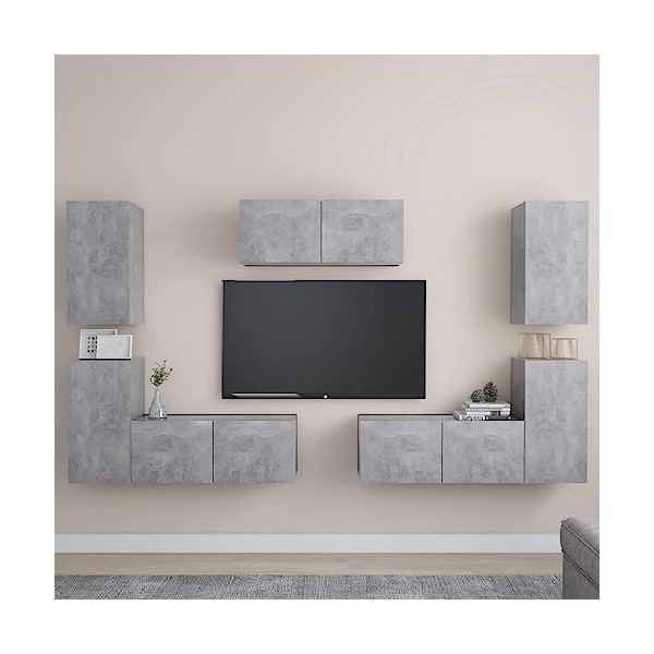 VEEKI Meuble TV, Meuble TV Suspendu, Meuble, Meuble TV avec Rangement，Meuble Industriel, Convient pour Salon ou Chambre, Ense