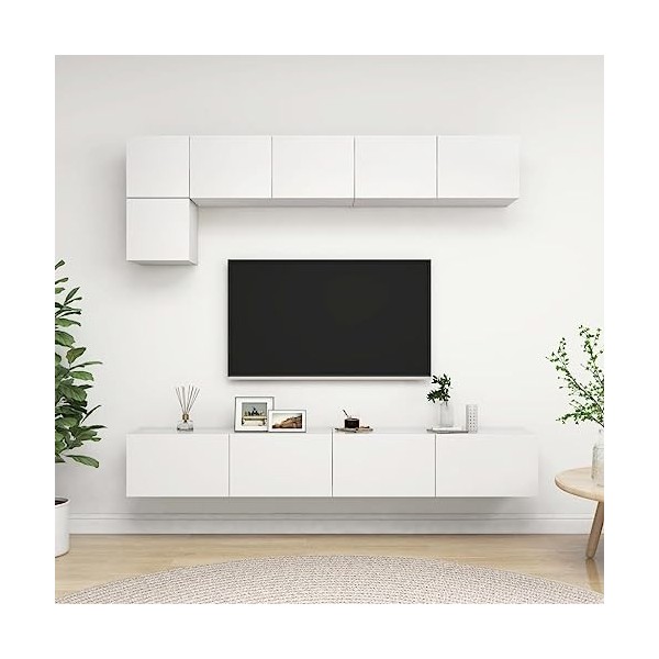 VEEKI Meuble TV, Meuble TV Suspendu, Meuble, Meuble TV avec Rangement,Meuble Industriel, Convient pour Salon ou Chambre, Ense