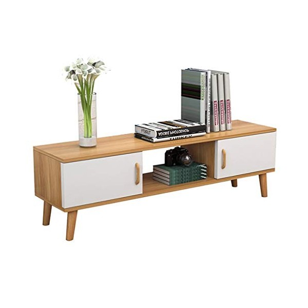Meuble TV profilé bas Console multimédia Console de télévision polyvalente avec portes darmoire Console de rangement pour ar
