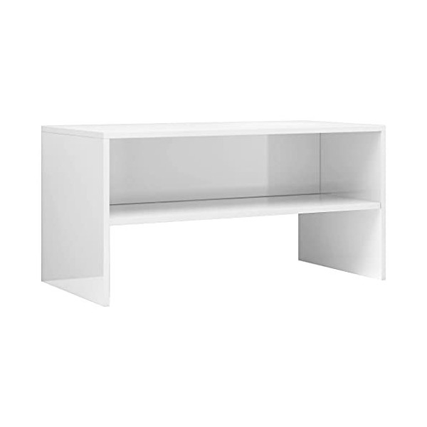 Meuble TV | Style Elégance | Rangement matériel télé Audio Video Gaming | 80x40x40cm Blanc Brillant