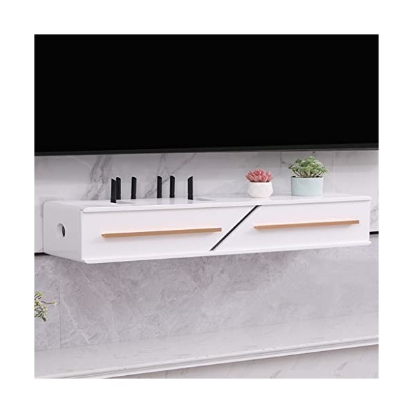 Meuble TV Flottant en Bois avec Portes Coulissantes Composant détagère pour Meuble TV Mural Moderne avec Gestion des Câbles 