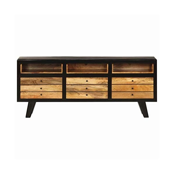 BIGTO Meuble TV en Bois de manguier Massif Meuble TV Table TV Meuble pour Salon, b, 120x30x45 cm