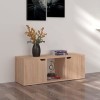 Meuble TV avec 2 Portes | Style Contemporain | Rangement matériel télé Audio Video Gaming | 88,5x27,5x30,5cm chêne Sonoma