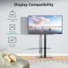 WALI Meuble TV au sol avec support pivotant réglable en hauteur et design peu encombrant pour la plupart des téléviseurs LCD,