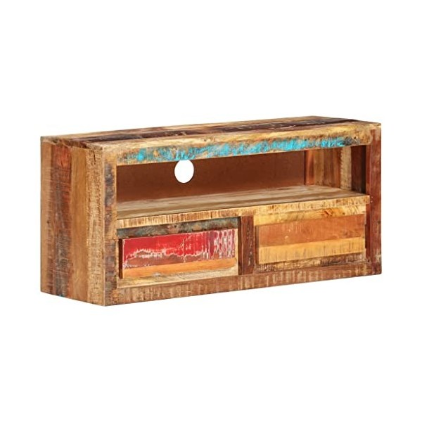 Meuble TV en bois massif recyclé 88 x 30 x 40 cm