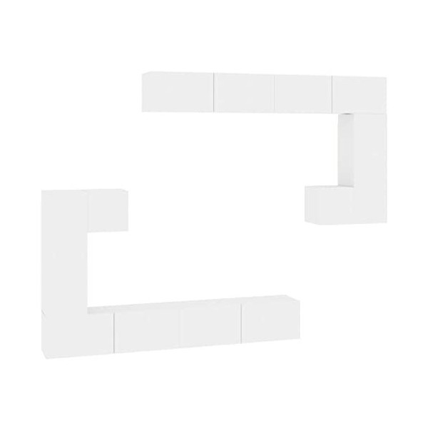 TANZEM Meuble TV Mural Blanc Bois dingénierie,Meuble TV,Table Basse Salon Meuble TV,Table Basse LED Couleurs