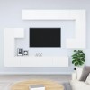 Toshilian Meuble TV Suspendu, Banc TV Flottant Meuble de Rangement Meuble TV Mural Blanc Brillant Bois dingénierie