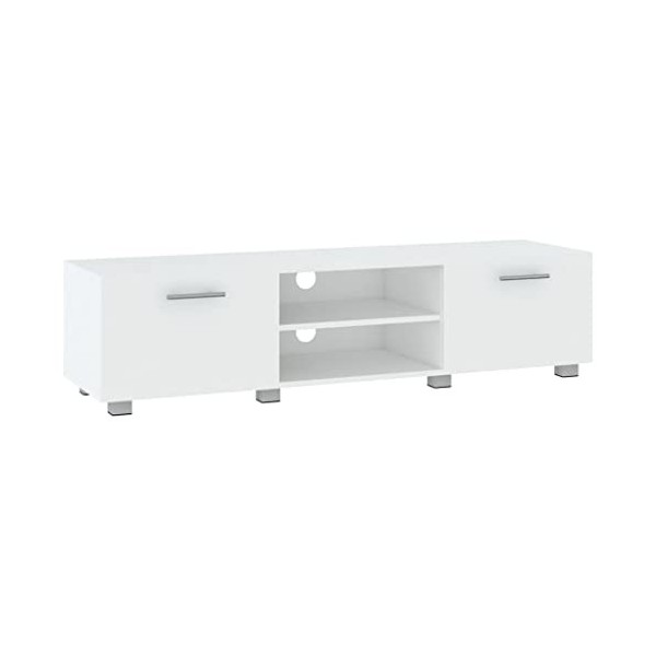 RAUGAJ Home Hardware Businese Meuble TV en bois dingénierie Blanc 140 x 40 x 35 cm