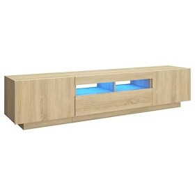 TALCUS Home Hardware Businese Meuble TV avec lumières LED Chêne Sonoma 180 x 35 x 40 cm
