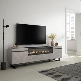 Skraut Home | Meuble TV | Banc Télé | Grand Espace de Rangement | 200x57x35cm | pour Les TV jusquà 80" | Cheminée électrique