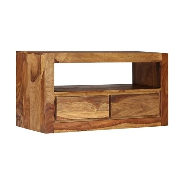 Meuble TV Salon Meuble TV Console Multimédia Meuble TV en Bois Massif Bois de Sheesham Solide 31,5" x11,8 x15,7 Convient pour