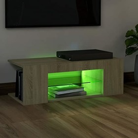 Tidyard Meuble TV avec lumières LED Design Elégant avec Haute Qualité 90x39x30 cm