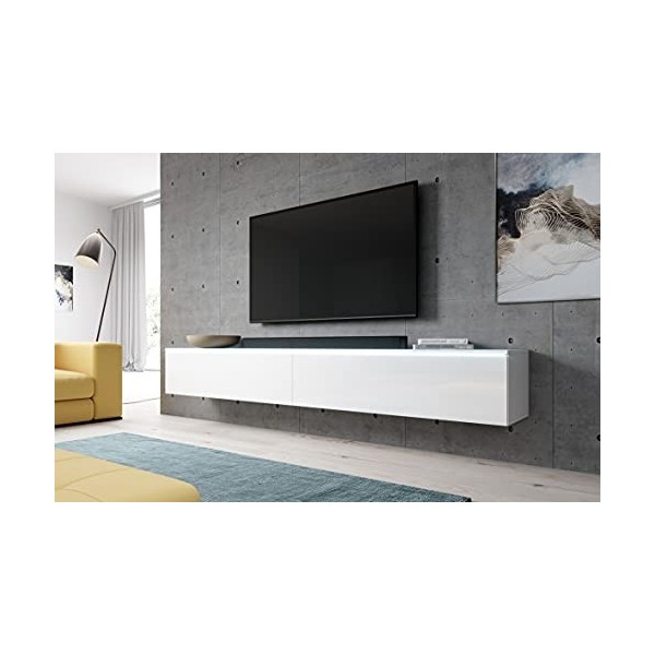 Furnix Meuble TV Bargo - Meuble TV - sans éclairage LED - 300 x 34 x 32 cm 3 x 100 - Meuble TV - Commode - 2 Compartiments 