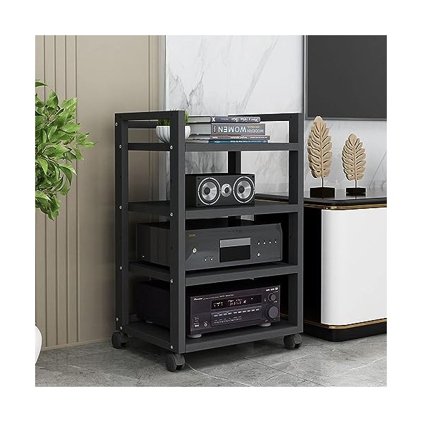 YCOVSFP Meuble Multimédia AV À 4 Niveaux, Meuble De Rangement Ouvert Au Sol, Étagère Multifonctionnelle for Maison/Bureau/Aud
