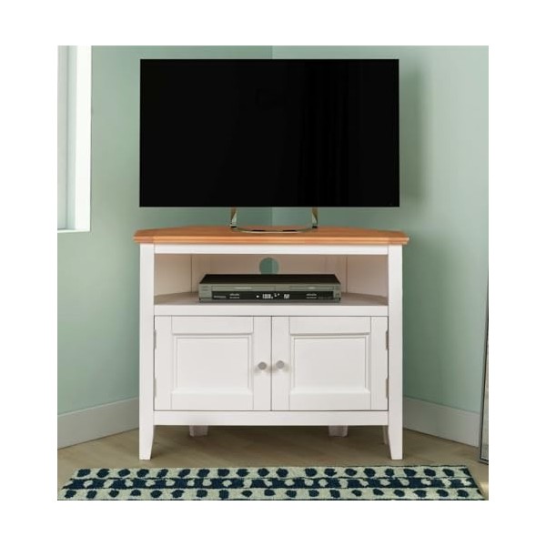 Hallowood Furniture CLF-TVC800 Clifton dangle cassé avec 2 Portes multimédia Compact | Table de Divertissement | Meuble TV e