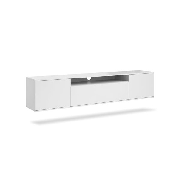 Petits-meubles Meuble TV Mural 3 Portes 200 cm Keen Blanc