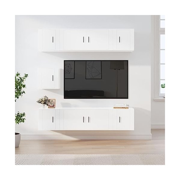 VEEKI Meuble TV, Meuble TV Suspendu, Meuble TV Industriel, Meuble TV Bois, Meuble Chambre, Convient pour Salon ou Chambre, En