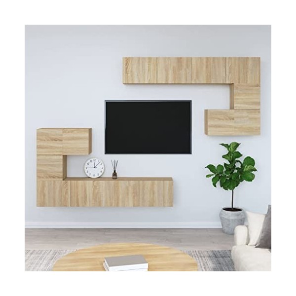 VEEKI Meuble TV, Meuble TV Suspendu, Meuble TV Industriel, Meuble TV Bois, Meuble Chambre, Convient pour Salon ou Chambre, Mu