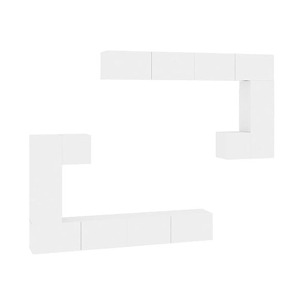 GuyAna Meuble TV Mural Blanc Bois dingénierie,Meuble TV,Table Basse Salon Meuble TV,Table Basse LED Couleurs