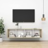 vidaXL Meuble Mural pour TV aggloméré Blanc Sonoma 37 x 37 x 142,5 cm