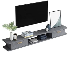 Meuble TV Mural Etagère De Composants De Meuble TV Flottant, Meuble TV Mural Avec 2 Portes, Meuble De Télévision Suspendu Med