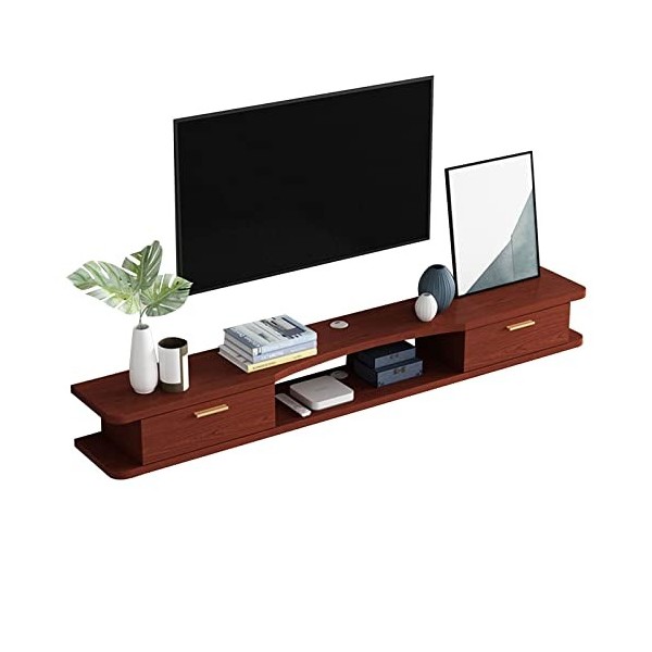 Meuble TV Mural Etagère De Composants De Meuble TV Flottant, Meuble TV Mural Avec 2 Portes, Meuble De Télévision Suspendu Med