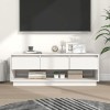 Meuble TV Blanc 110,5x34x40 cm Bois de pin massif