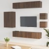 Camerina Ensemble de Meubles TV 8 pcs Chêne Marron Bois dingénierie,Table Basse Salon Meuble TV,Meuble TV,Table Basse LED Co