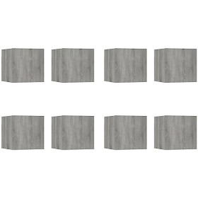 DCRAF Home Hardware Businese Meuble TV mural 8 pièces Gris Sonoma 30,5 x 30 x 30 cm