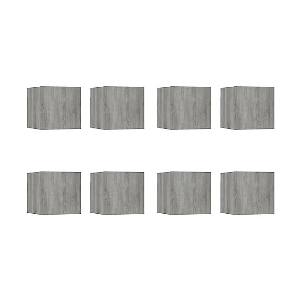 DCRAF Home Hardware Businese Meuble TV mural 8 pièces Gris Sonoma 30,5 x 30 x 30 cm