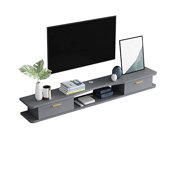 Meuble TV Mural Etagère De Composants De Meuble TV Flottant, Meuble TV Mural Avec 2 Portes, Meuble De Télévision Suspendu Med