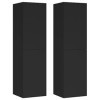 TEKEET Home Hardware Businese Lot de 2 meubles TV en bois dingénierie Noir 30,5 x 30 x 110 cm