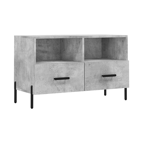 vidaXL Meuble TV Gris béton 80x36x50 cm Bois dingénierie