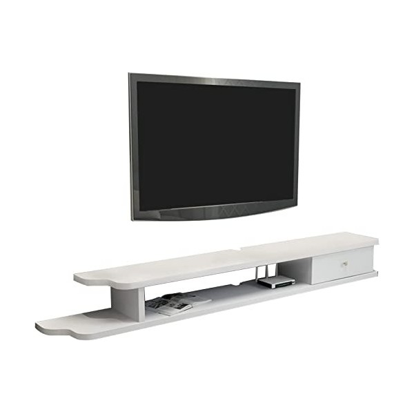 Suuim Unité de télévision Murale Console multimédia Murale asymétrique, Support de télévision Flottant, étagères de Rangement