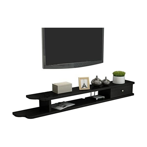 Suuim Unité de télévision Murale Console multimédia Murale asymétrique, Support de télévision Flottant, étagères de Rangement