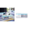 BAÏTA Cosmos Table Basse à LED, laqué, Blanc, 120cm & Cosmos Meuble TV à LED, laqué, 120cm