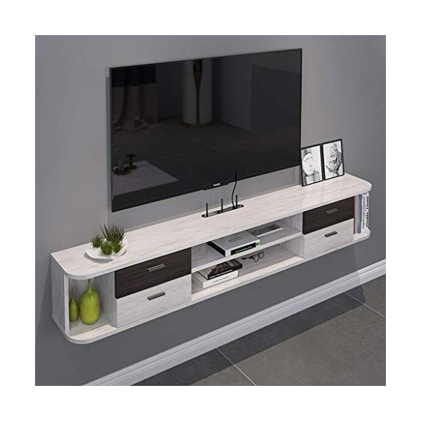 Armoire de télévision murale Etagère audio et vidéo avec étagère murale à tiroirs Étagère flottante Étagère double Set Top Bo