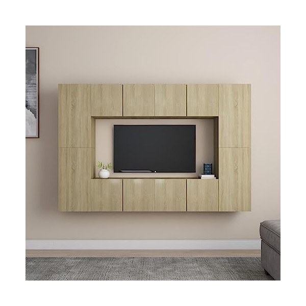 VEEKI Meuble TV, Meuble TV Suspendu, Meuble, Meuble TV avec Rangement,Meuble Industriel, Convient pour Salon ou Chambre, Ense