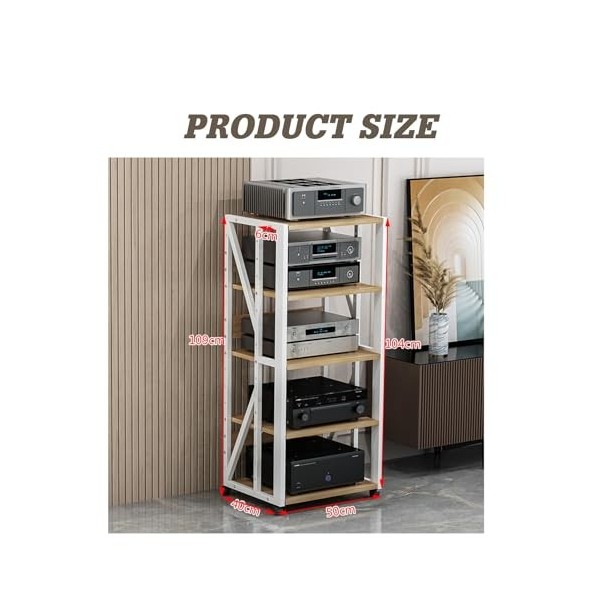Armoire De Composants De Support Darmoire Multimédia AV, Tour Audio Darmoire De Support Multimédia Audio Vidéo Avec 5 Étagè