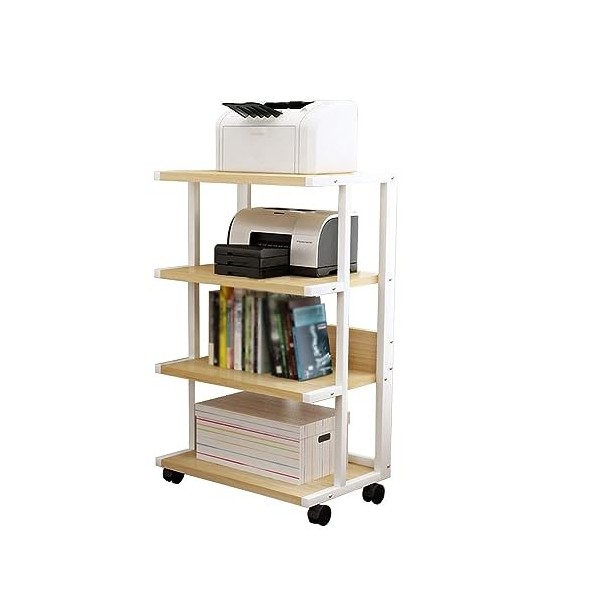 YCOVSFP Support Multimédia AV À 4 Niveaux Meuble TV De Jeu Et Tour Audio Stéréo avec Support en Bois Trempé Réglable en Haute