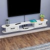 Suuim Meuble TV Mural, Console TV Suspendue, Meuble TV Flottant, étagère de Rangement multimédia en Bois pour Salon, Chambre 