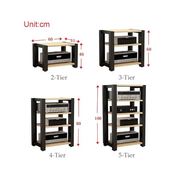 Armoire De Composants Audio/vidéo À 2/3/4/5 Niveaux, Support Multimédia For Lecteur CD, Support De Rangement For Équipement S