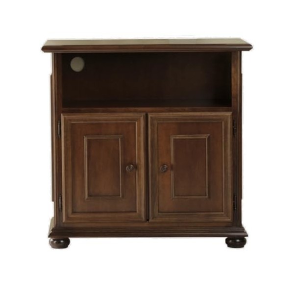 Meuble TV artisanal en bois de style classique, 2 portes et compartiment en finition noyer, meuble pour salon, cuisine 80 x 4