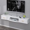 JUNNIU Meuble TV Mural Meuble TV Flottant - Etagère TV Murale, Etagère Média Flottante Console TV, Meuble TV Mural Etagères D