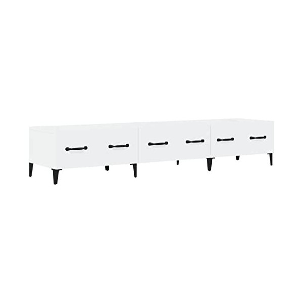 vidaXL Meuble TV Centre de Divertissement Unité Multimédia Meuble de Rangement Salle de Séjour Intérieur Noir 150x34,5x30 cm 