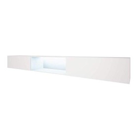 Selsey LARKA - Meuble TV Suspendu Blanc, 3x100 cm, éclairage LED Inclus 